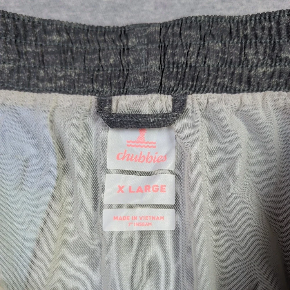 Chubbies Mens XL Colorblock Swim Trunks Grey Blue Turquoise 7 Inch Inseam Shorts